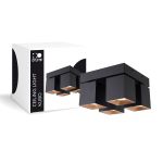 D'Lite Ceiling Light Kubo Aluminium Black Tiltable and Rotatable | IP20 - Suitable for 4x GU10