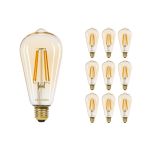 Multipack 10x Noxion Lucent LED E27 Edison Filament Amber 7.2W 630lm -  822 Extra Warm White | Dimmable - Replaces 50W