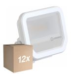Multipack 12x Ledvance LED Floodlight Aluminium White 8W 1100lm 100D - 830 Warm White | IP66 - Symmetrical