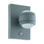 Eglo Wall Light Sesimba 1 Steel Silver 3W 330lm - 830 Warm White | IP44 - Motion and Light Sensor