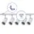 Bright Choice Complete Set 1-Phase Rail L 1,5 x 1,5 Meter White | incl. 5x Spot + GU10 2700K 3W Dimmable + End Cap, Power Connector and L -Connector