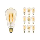Multipack 10x Noxion Lucent LED E27 Edison Filament Amber 7.2W 630lm -  822 Extra Warm White | Dimmable - Replaces 50W