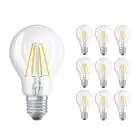 Multipack 10x Ledvance  Classic LED E27 Pear Filament Clear 4W 470lm - 827 Extra Warm White | Replaces 40W