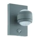 Eglo Wall Light Sesimba 1 Steel Silver 3W 330lm - 830 Warm White | IP44 - Motion and Light Sensor
